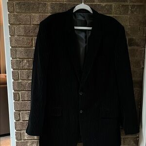 Inserch Black Sport Coat with Notched Lapel and Structured Shoulders 44L